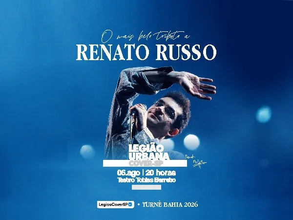 Tributo à Legião Urbana chega a Aracaju em agosto com show no Teatro Tobias Barreto